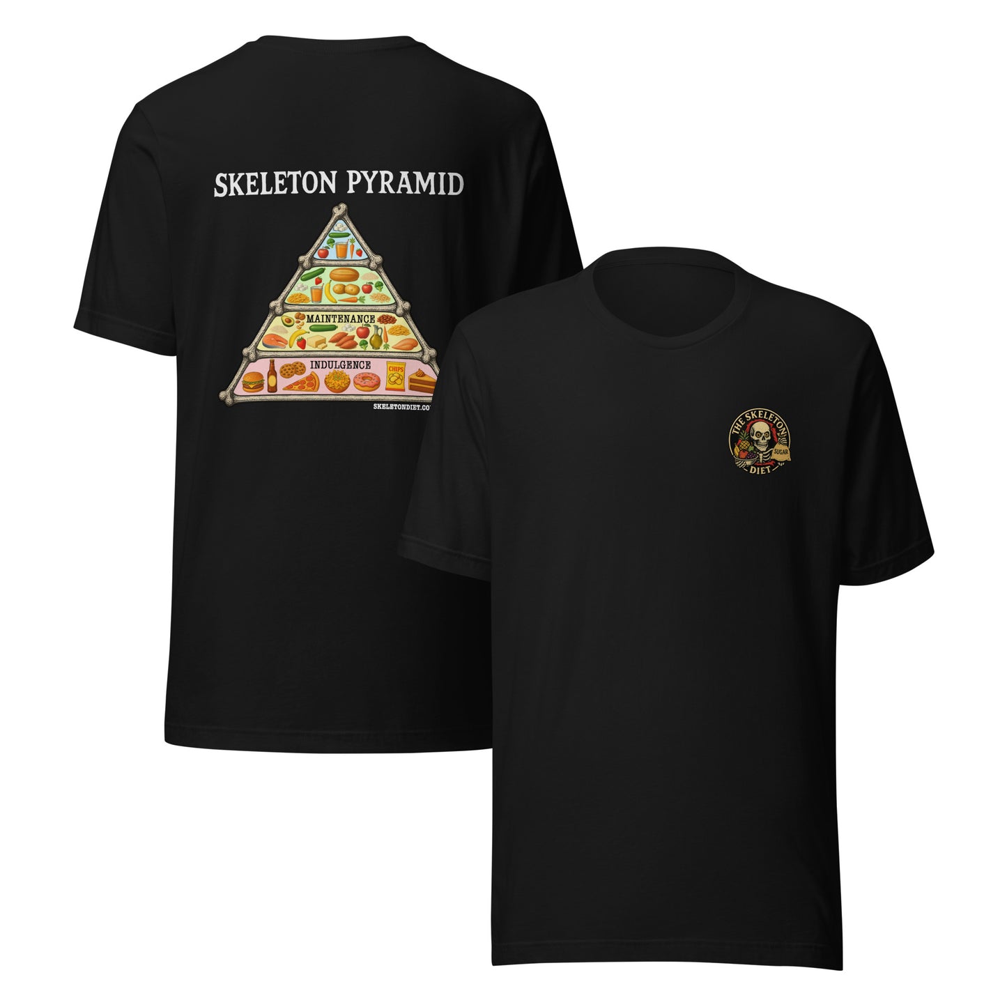 Skeleton Pyramid T-shirt (White/Black)