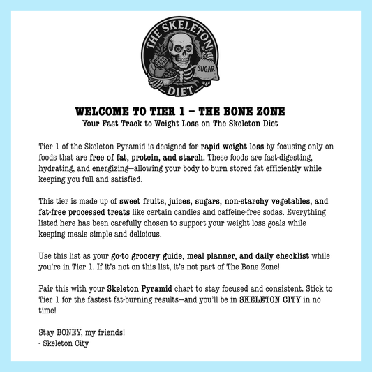 Skeleton Pyramid Tier 1 Food List (Free Printable PDF)